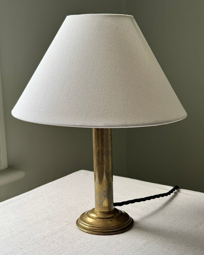 Vintage French Brass Column Table Lamp