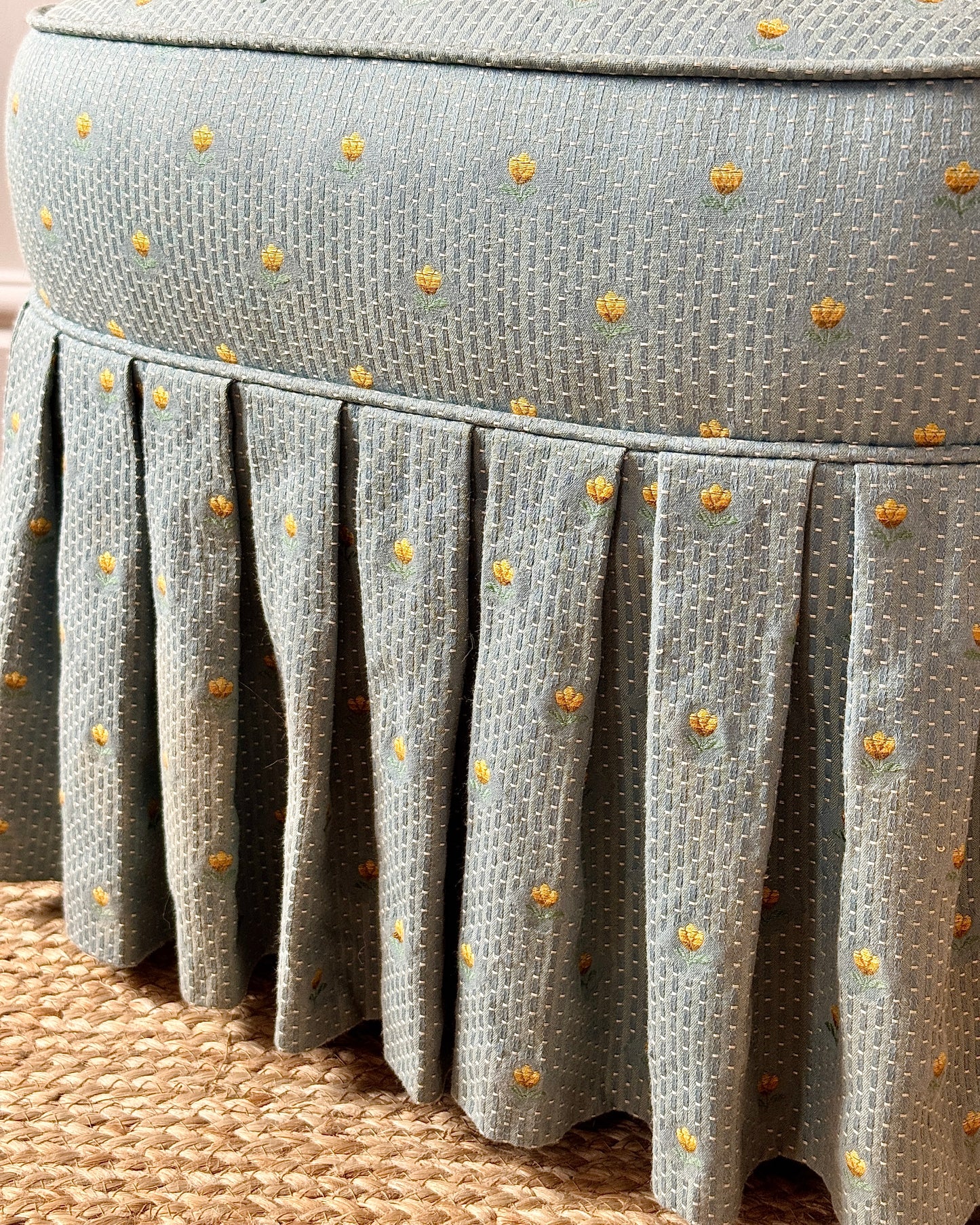 French Mid-Century Slipper Chair with Embroidered Tulip Jacquard Upholstery