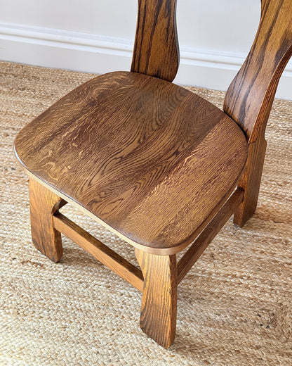 Set of 6 Belgian Oak Dining Chairs, c.1970