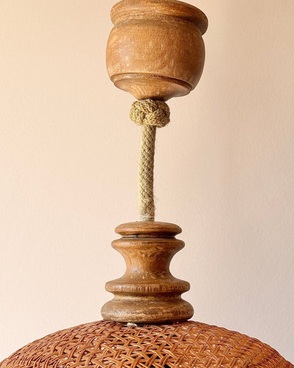 Beehive Rattan Pendant Lamp circa. 1930 - Club Sourced