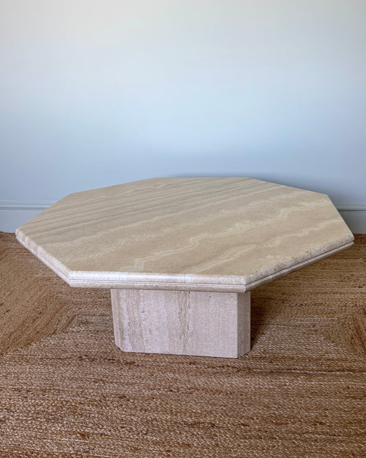 Octagonal 1970’s Italian Travertine Coffee Table ON HOLD