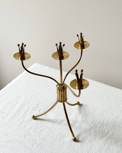 Mid-Century Swedish Brass Candelabra