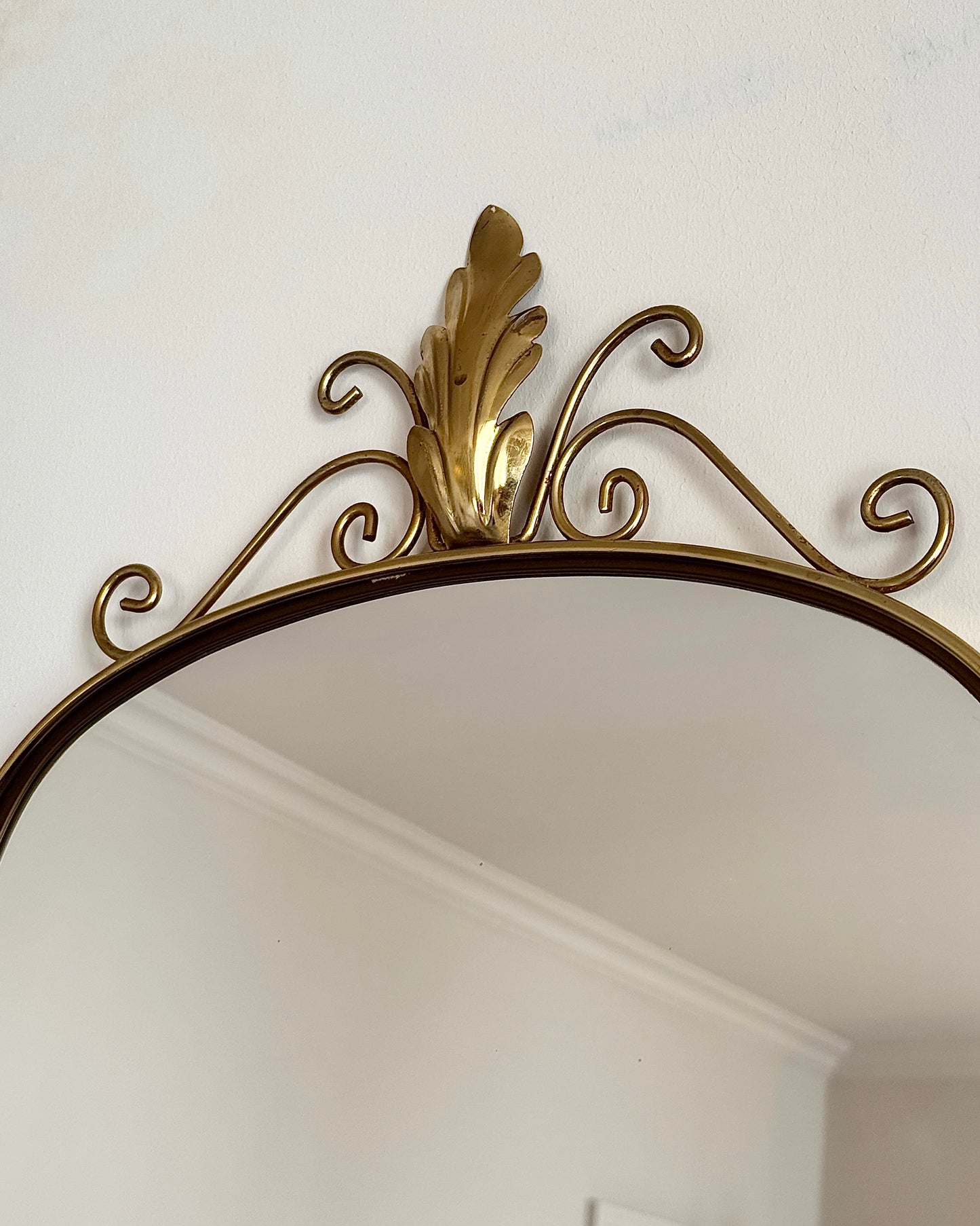 Belgian Brass Shield Crest Mirror