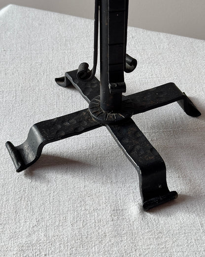 Hand Forged Wrought Iron Scroll Candlestick