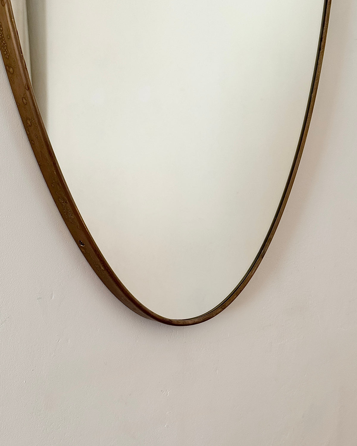 Italian Brass Shield Mirror, circa. 1950