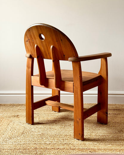 Set of 6 Pine Dining Chairs by Wasa Möbel Including Two Carvers, 1980s