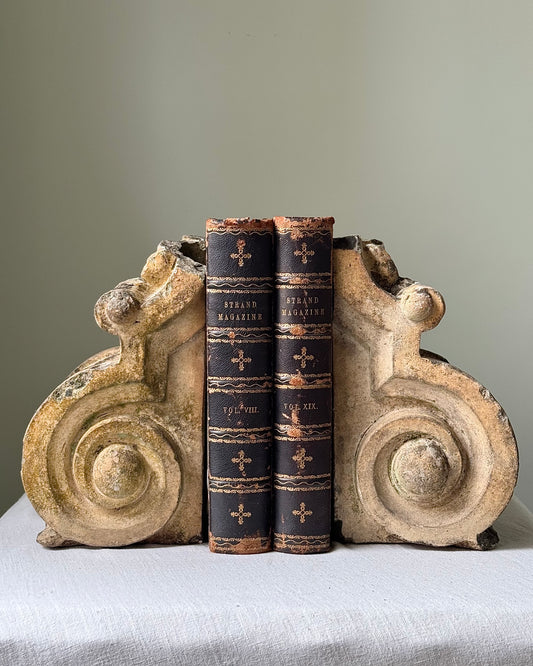 Pair of Antique Architectural Carved Stone Corbel Bookends