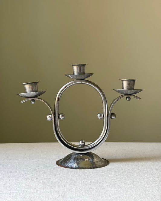 Dutch Art Deco Chrome-Plated Candelabra