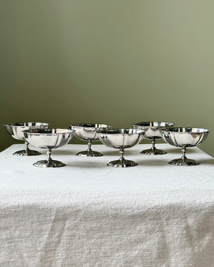 Set of 6 French Stainless Steel Coupes