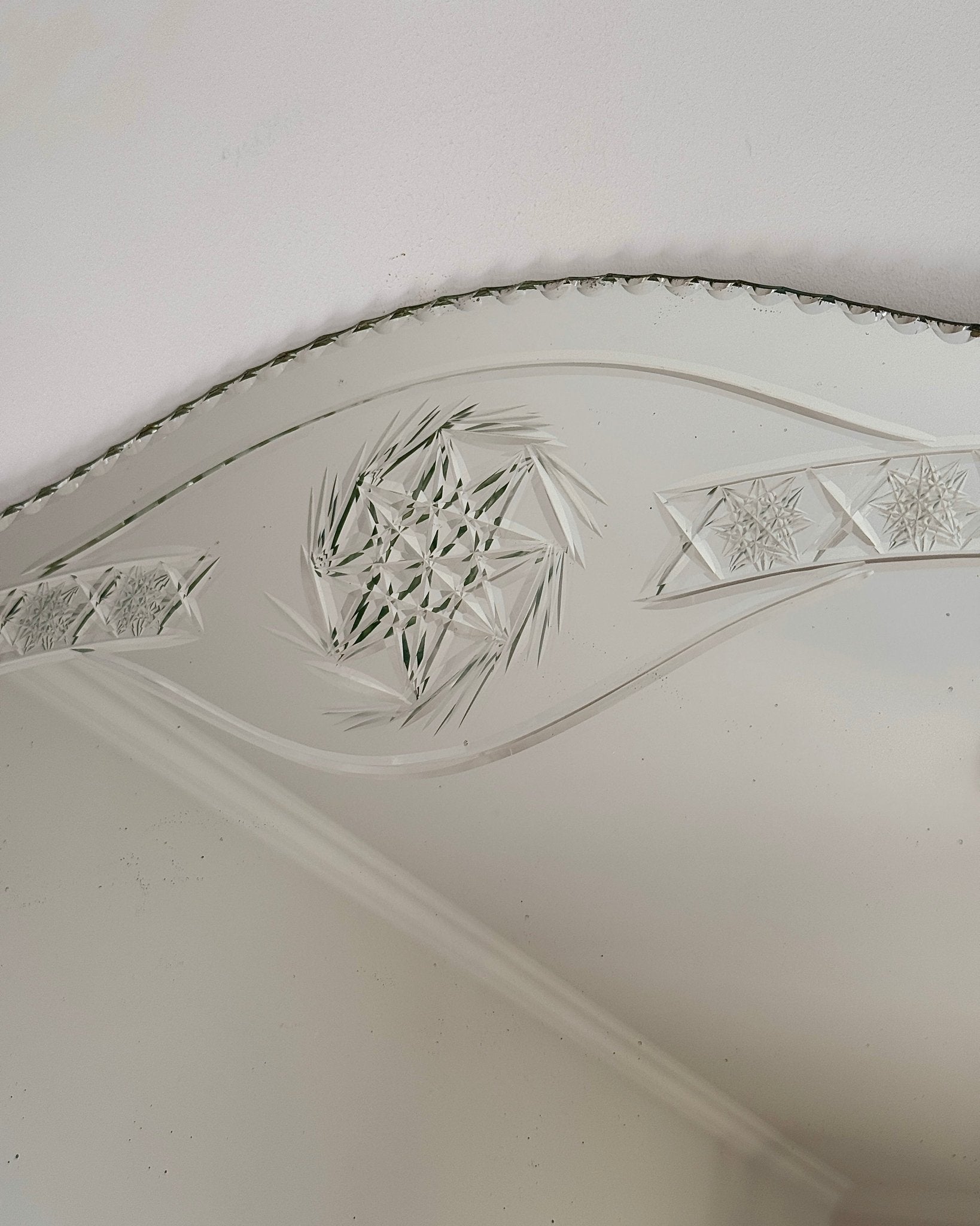 French Art Deco Star Etched Mirror - Club Sourced