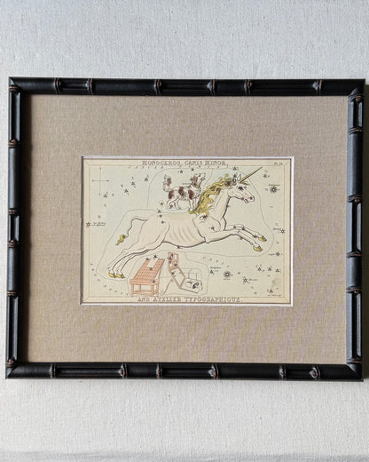 Antique Hand-Painted Constellation Print ‘Urania’s Mirror’ by Sidney Hall c. 1825