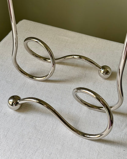 1990’s Italian Chrome Tall Sculptural Candlesticks