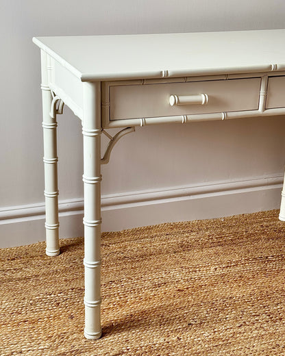 Faux Bamboo White Lacquered Dressing Table