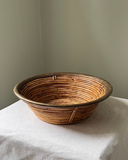Italian Pencil Reed & Brass Bowl