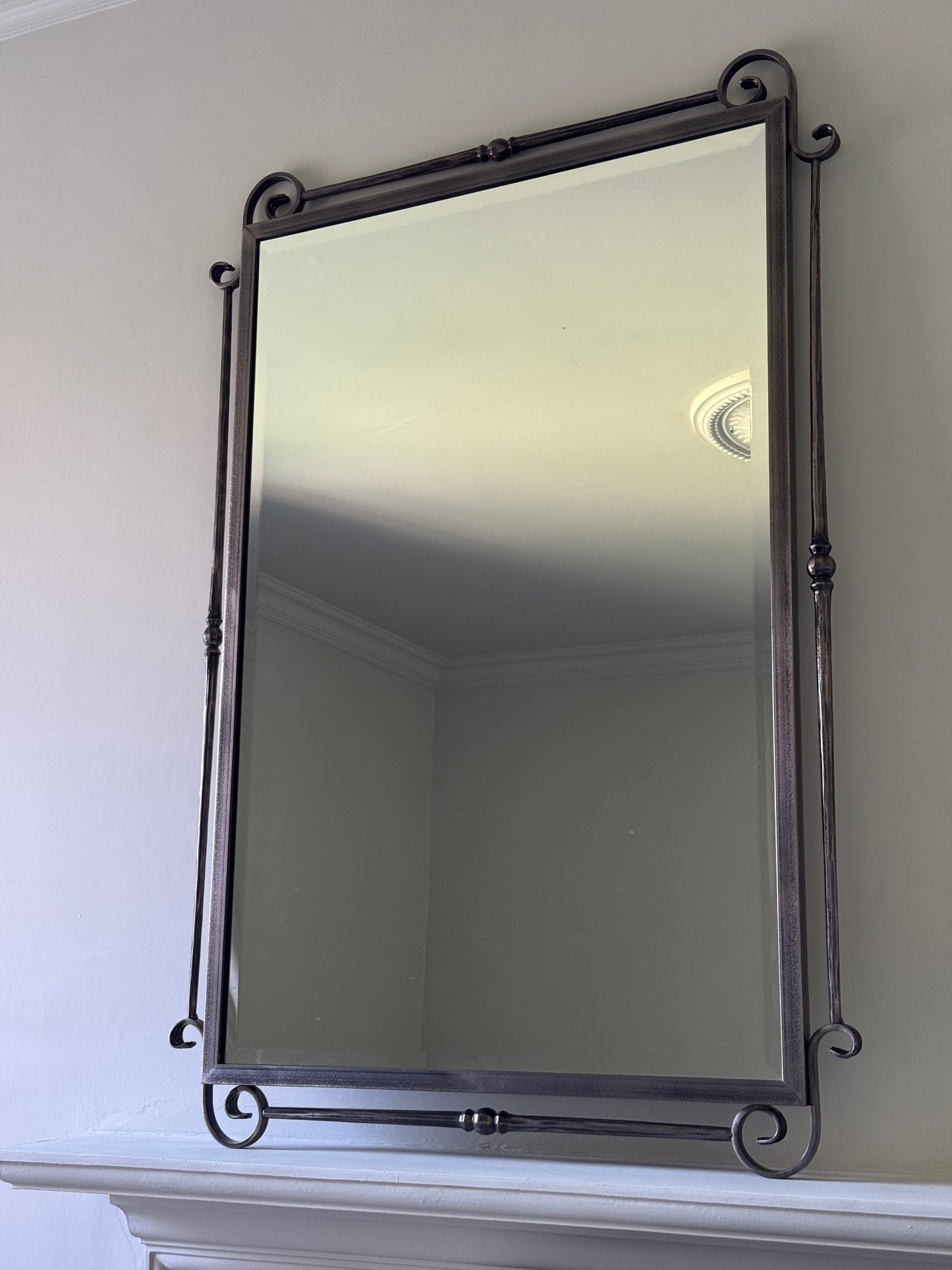 Extra Large Scroll Gilt Metal Mirror