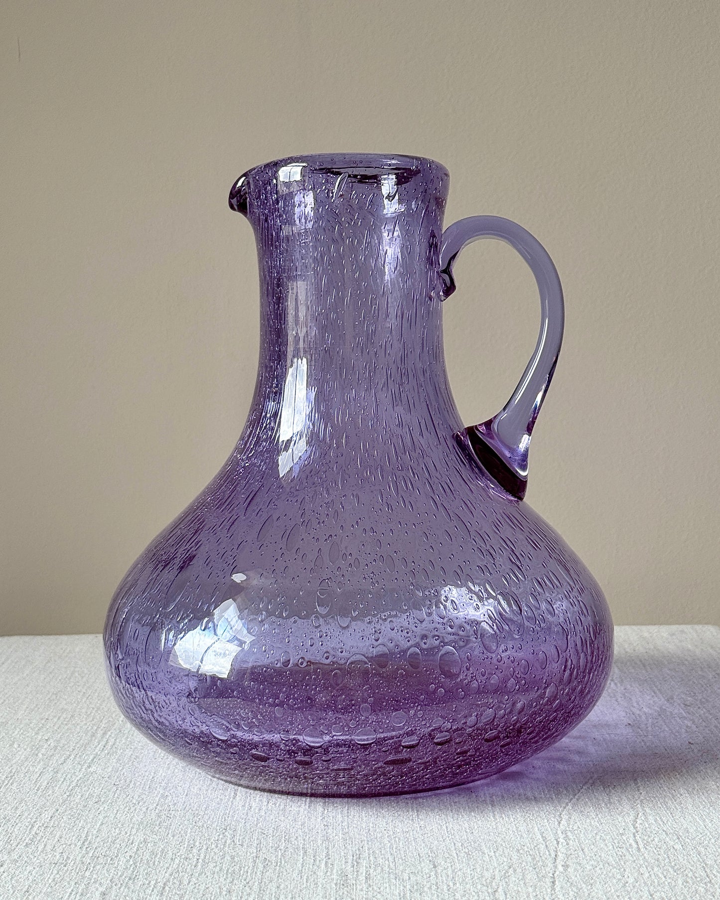 Vivid Purple Bubbled Glass Jug