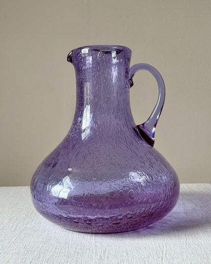 Vivid Purple Bubbled Glass Jug