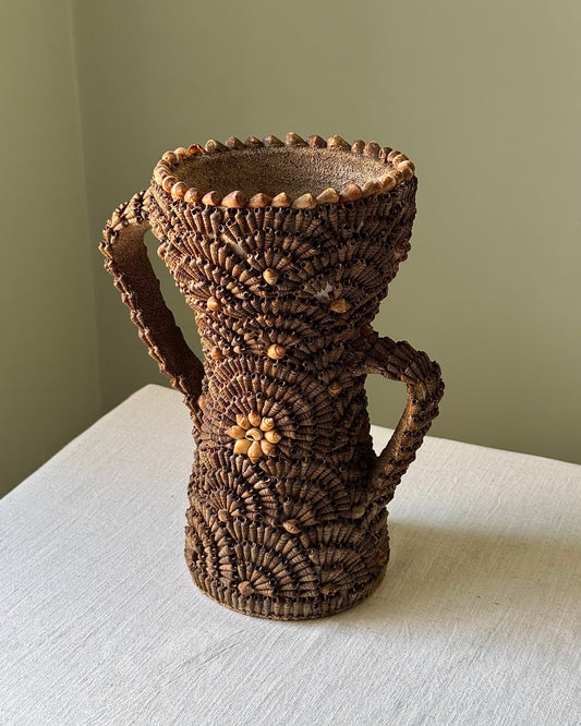 South of France Souvenir Art Shell-Encrusted Vase
