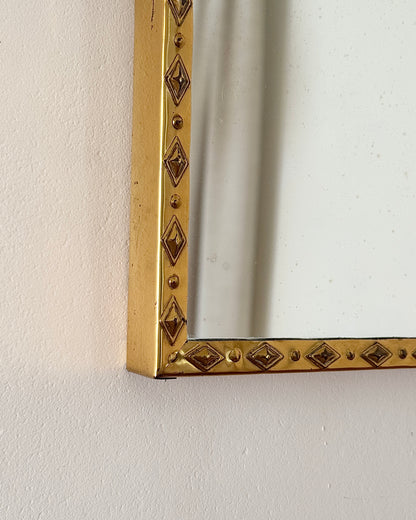 Brass Geometric Square Wall Mirror