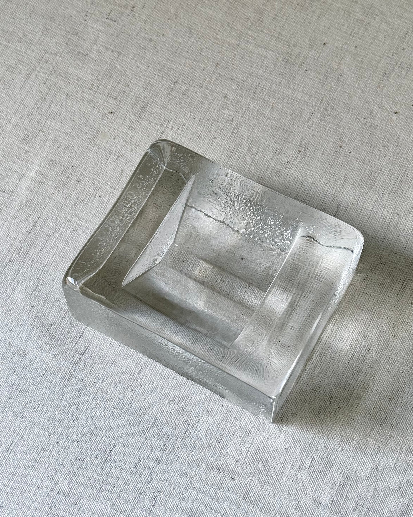 Chunky Textured Ice-Glass Ashtray, 1970’s