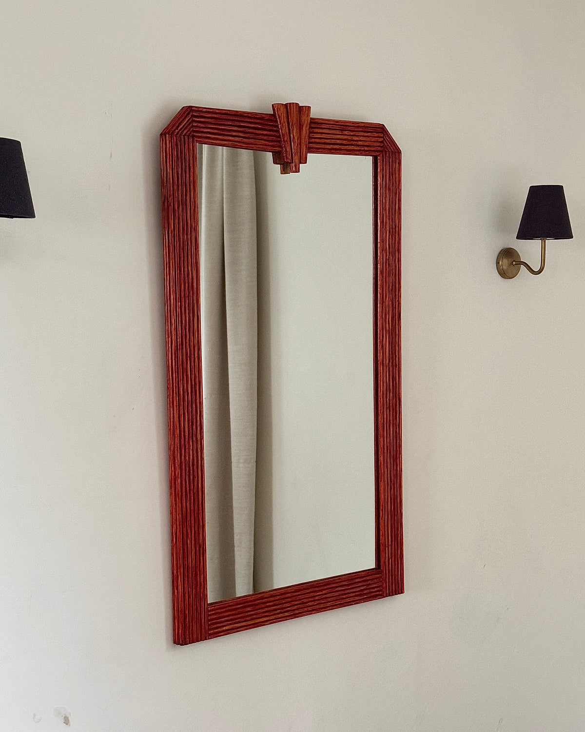 Orange Pencil Reed Mirror, 1980s