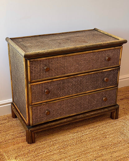 Cane & Bamboo Chest of Drawers, Attributed to Roche Bobois - Club Sourced