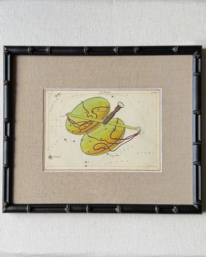 Antique Hand-Painted Constellation Print ‘Urania’s Mirror’ by Sidney Hall c. 1825