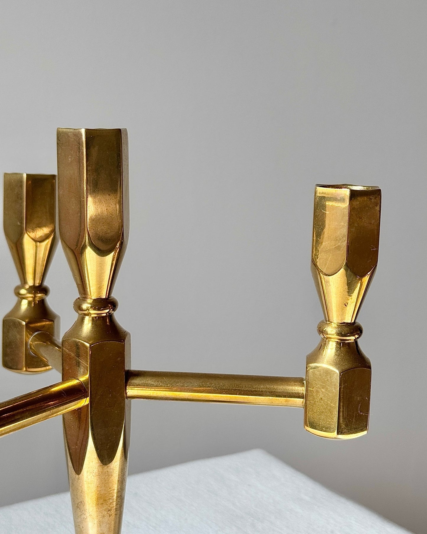 Scandinavian Brass Candelabra, Numbered Edition 12/200 - Club Sourced