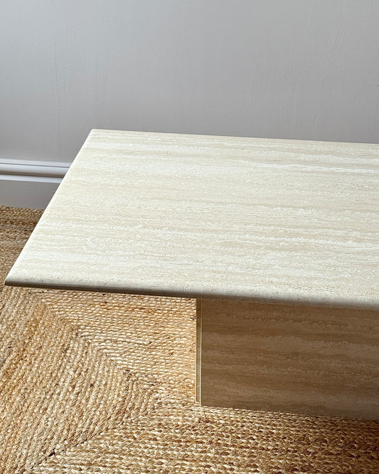 Large 1970's Italian Travertine Coffee Table