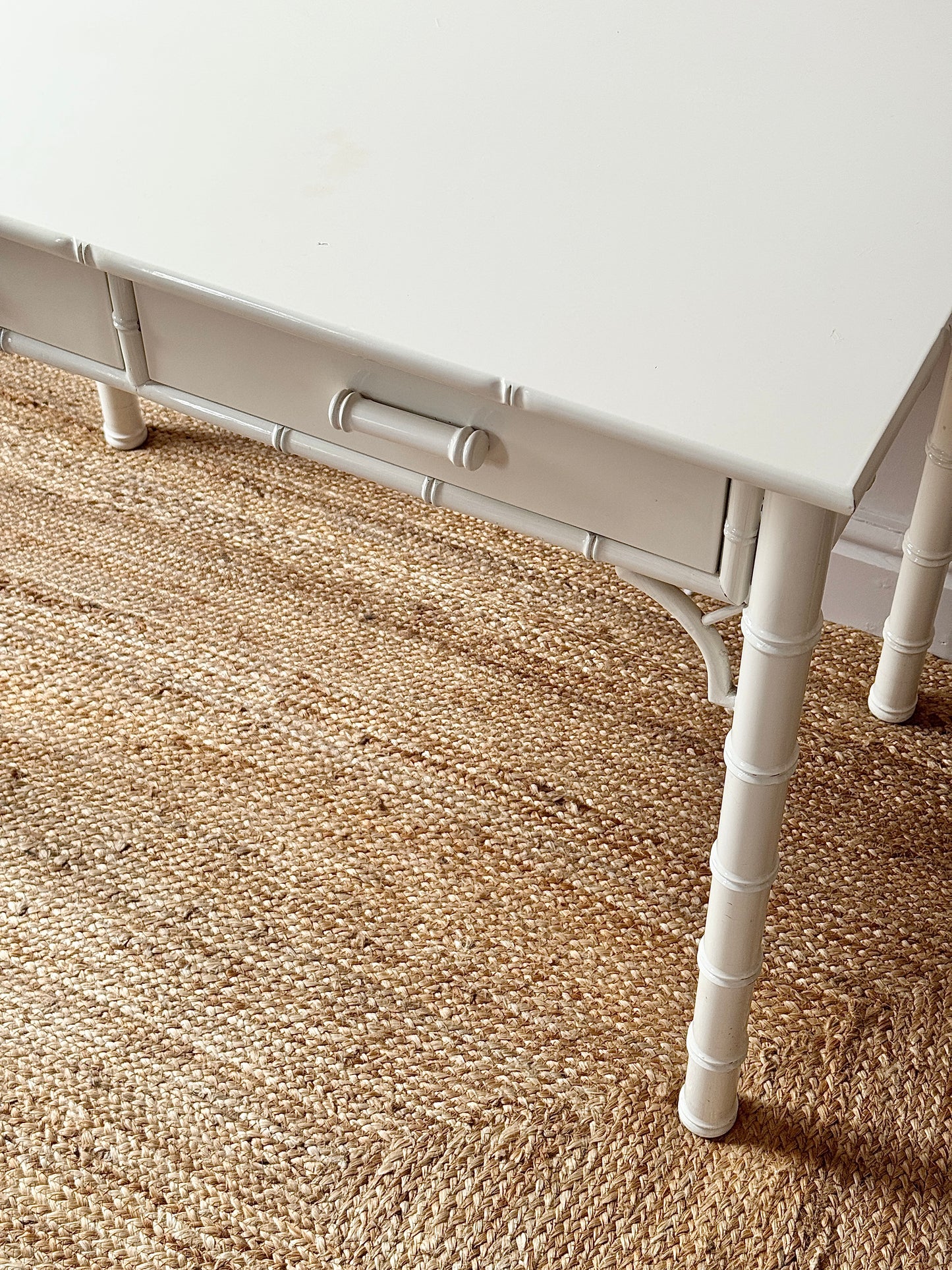 Faux Bamboo White Lacquered Dressing Table