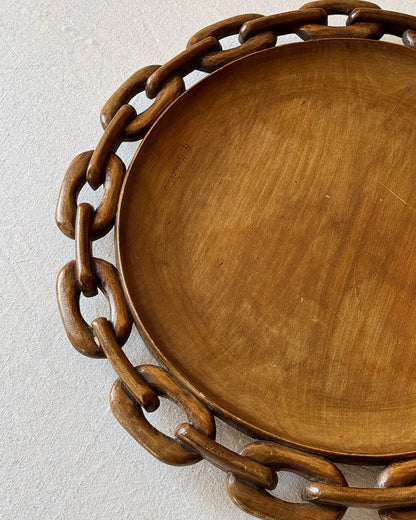Belgian Carved Wooden Bowl by A. Hoedts