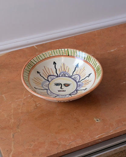 Italian Ceramic Sun Face Bowl