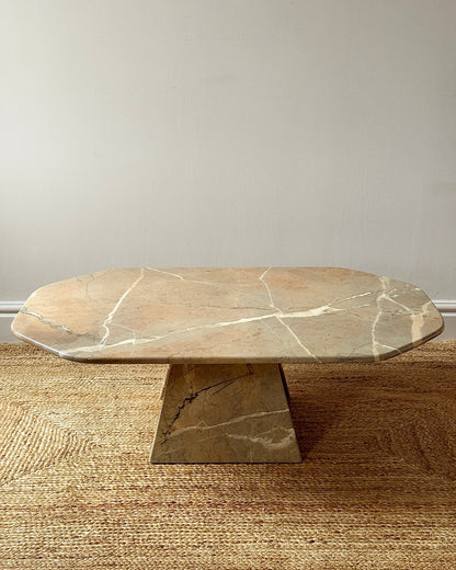 Blush Marble Coffee Table, 1970s