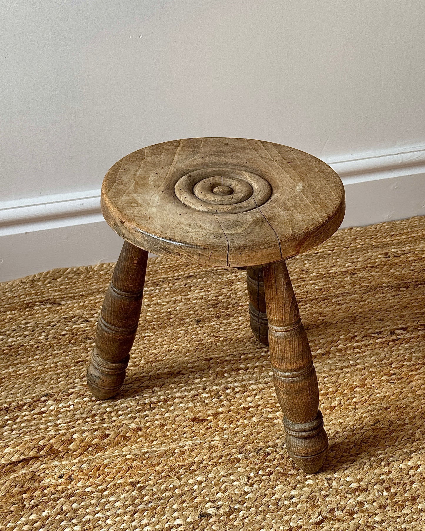 French Oak Stool in the style of Charles Dudouyt