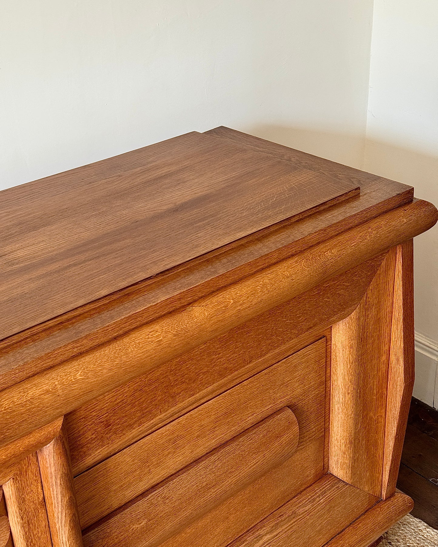 Large French Oak Sideboard in the Manner of Charles Dudouyt, c.1940s