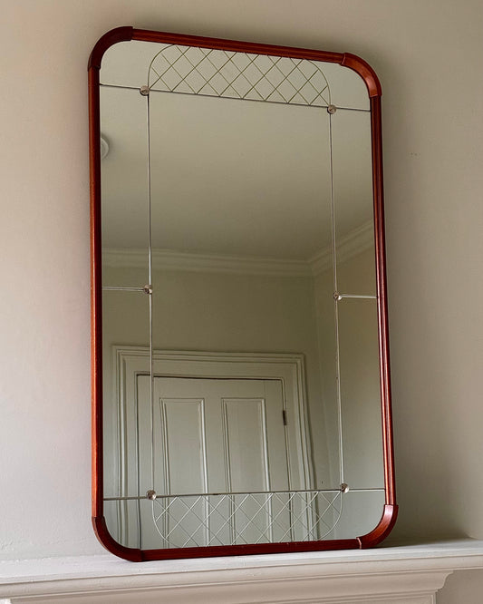 Mid-Century Swedish Sectional Curved Mirror by Glas & Trä AB
