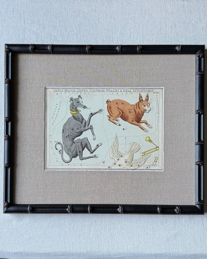 Antique Hand-Painted Constellation Print ‘Urania’s Mirror’ by Sidney Hall c. 1825