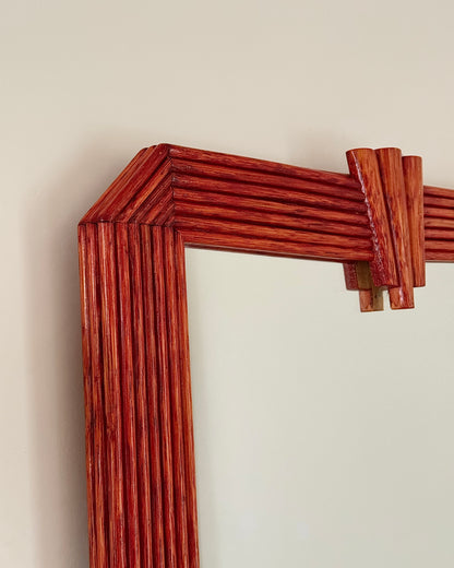 Orange Pencil Reed Mirror, 1980s