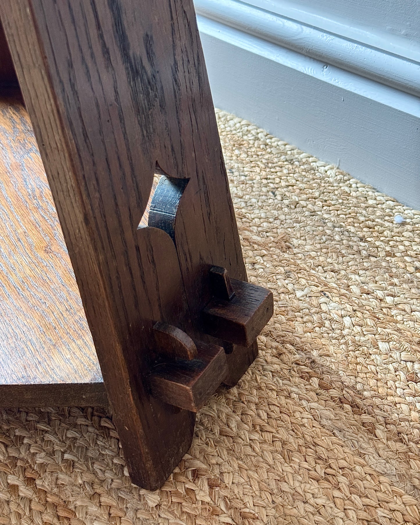 French Arts & Crafts Oak Side Table