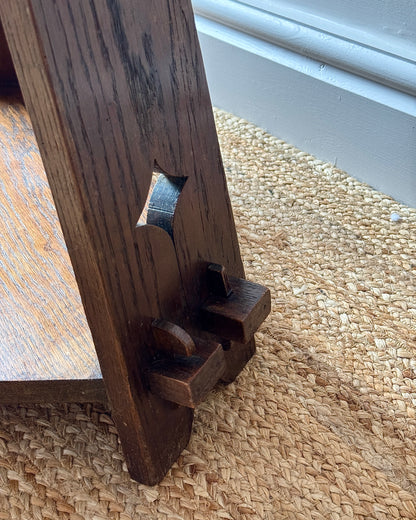 French Arts & Crafts Oak Side Table