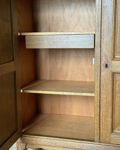 Geometric Oak Danish Cabinet Sideboard, Circa 1930’s
