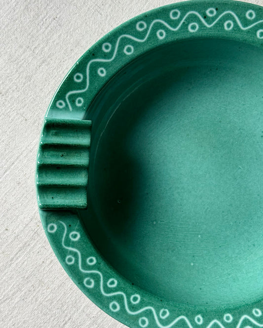 Scandinavian Mid-century Turquoise Ceramic Dish