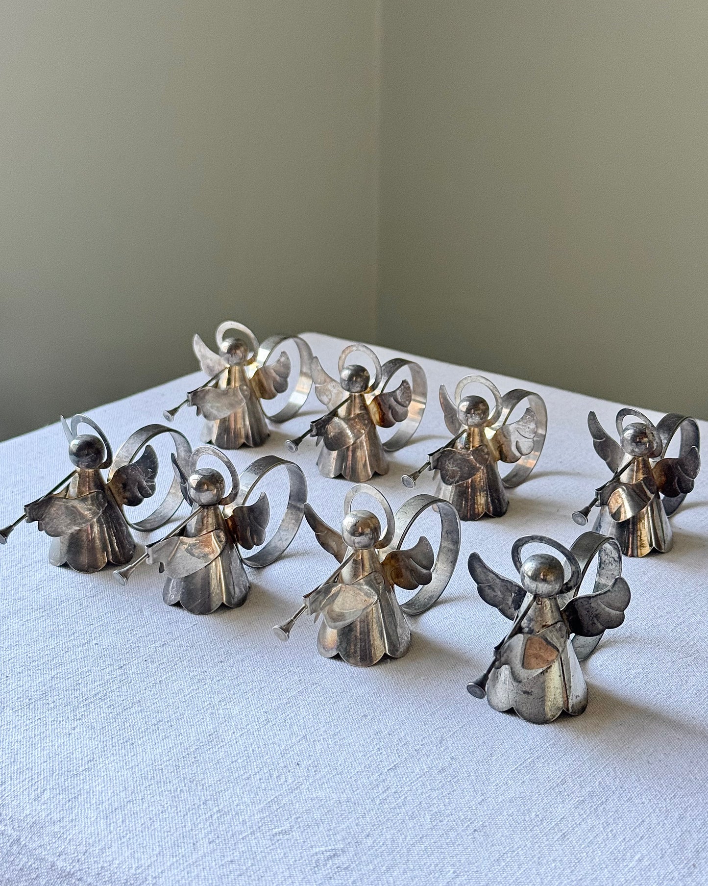 Set of 9 Vintage Angel Napkin Rings