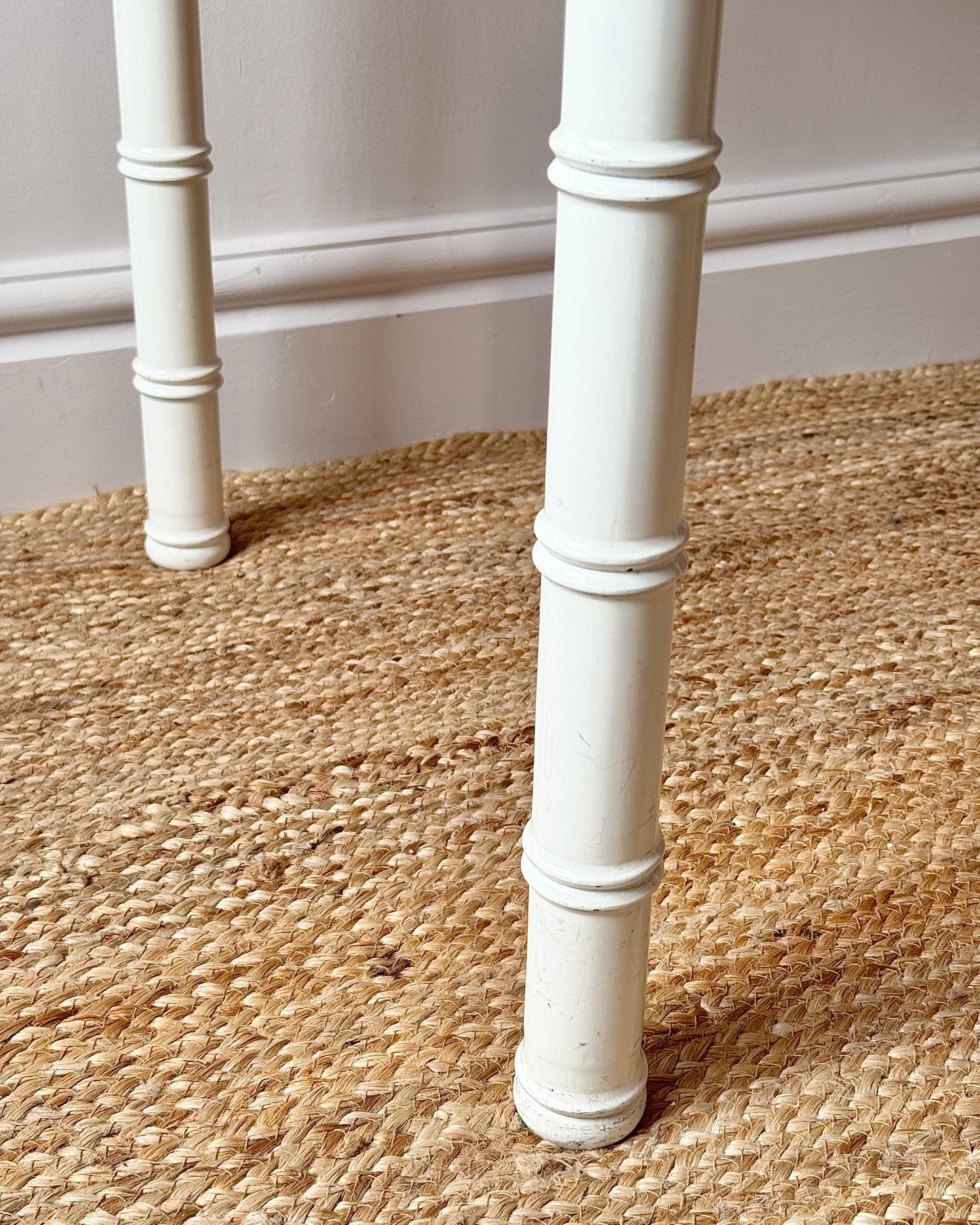 Faux Bamboo White Lacquered Dressing Table