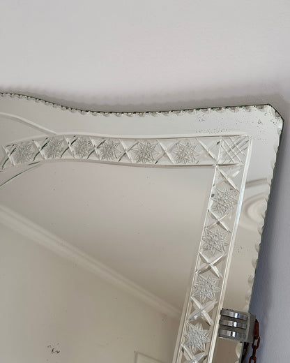French Art Deco Star Etched Mirror - Club Sourced