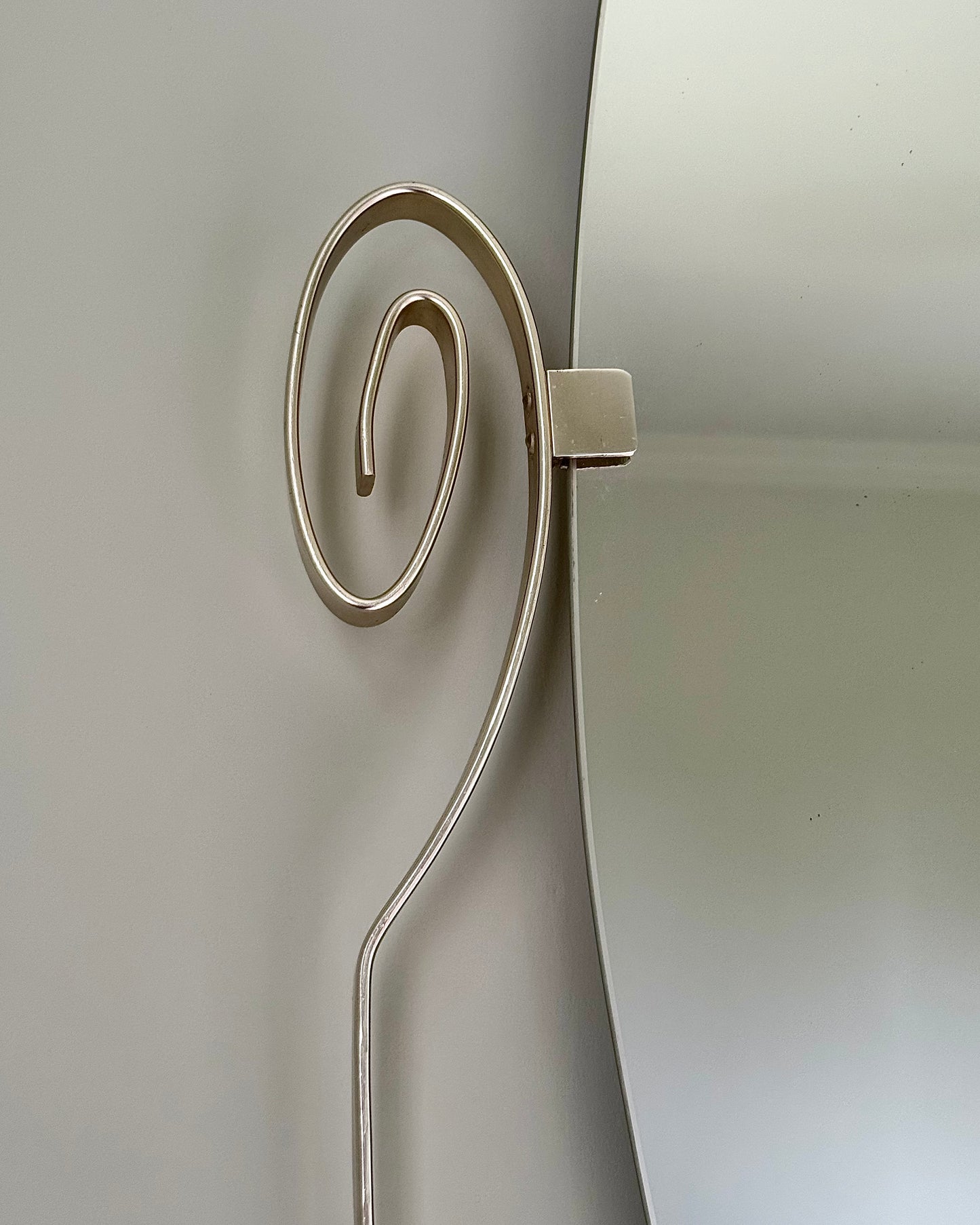 Mid-century Belgian Floating Scroll Mirror