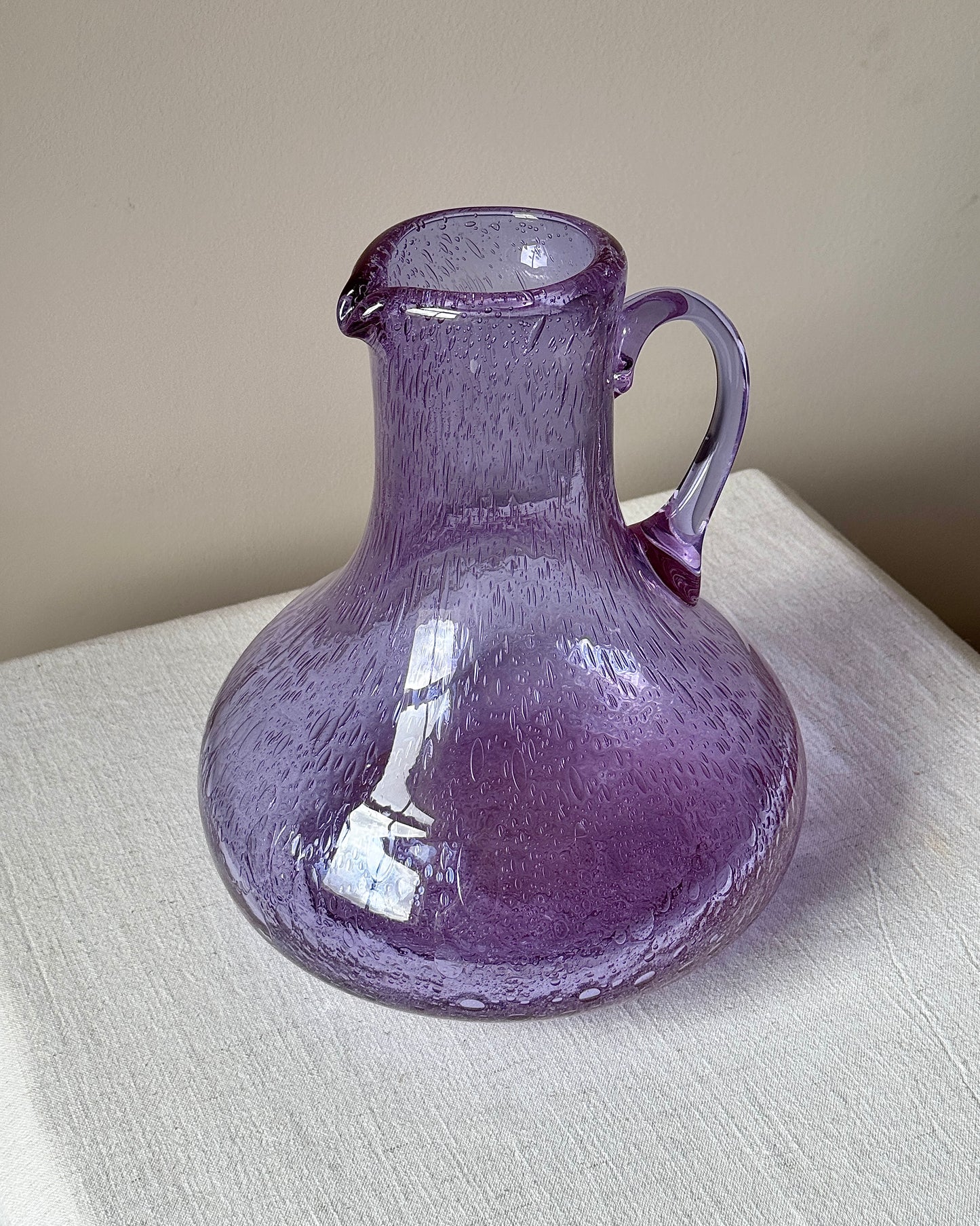 Vivid Purple Bubbled Glass Jug