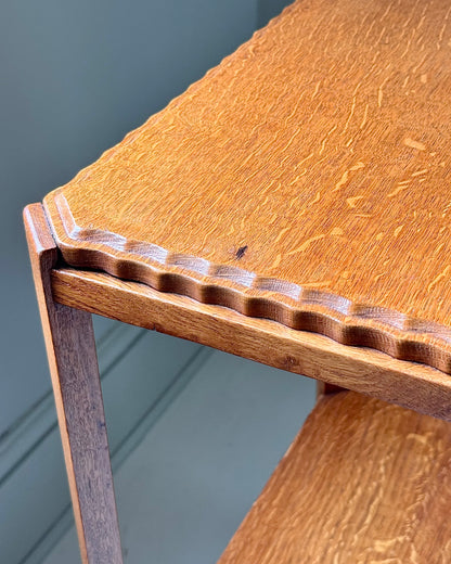 Art Deco Scalloped Oak Side Table in the Manner of Heals of London