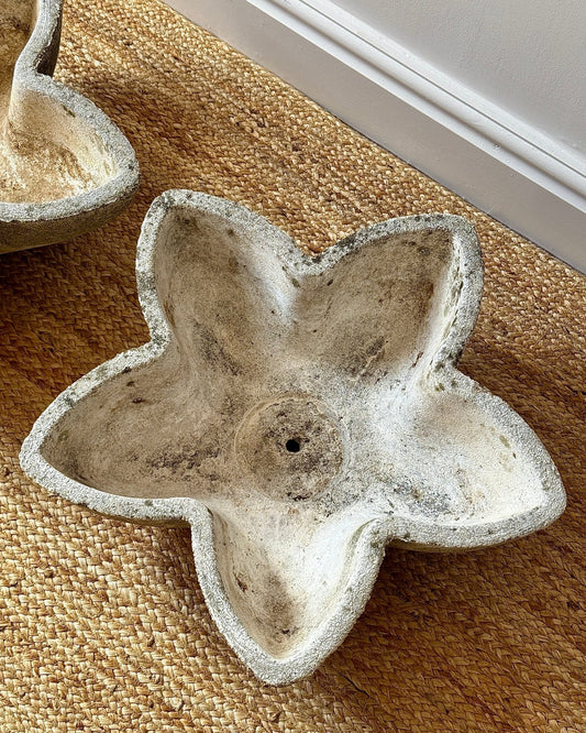 French Cast Stone Flower Form Planters - Club Sourced