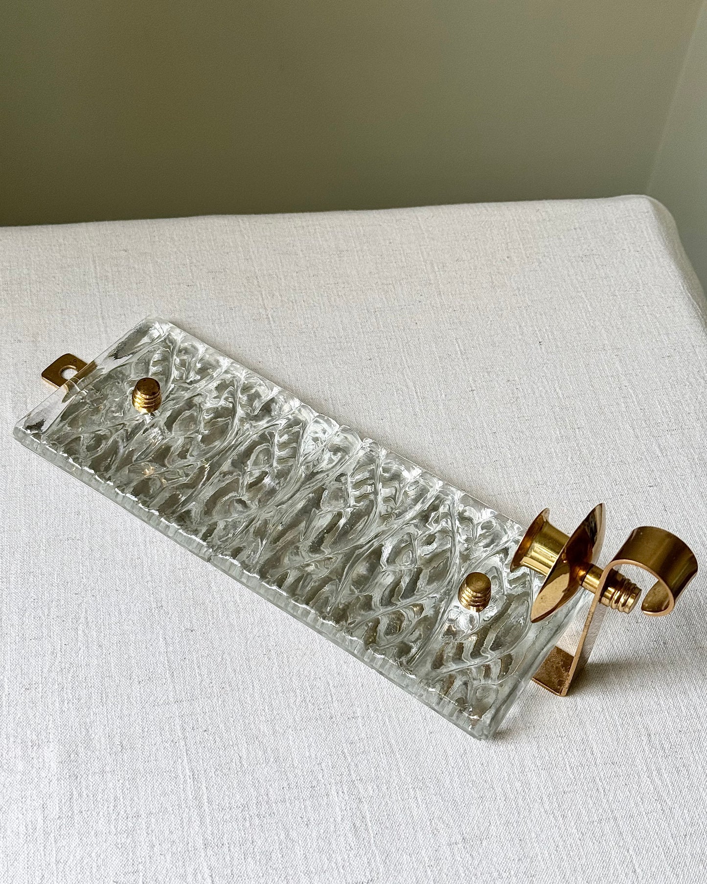 Pair of Swedish Mid-Century Glass and Brass Wall Sconces by Malmö Metallvarufabrik AB